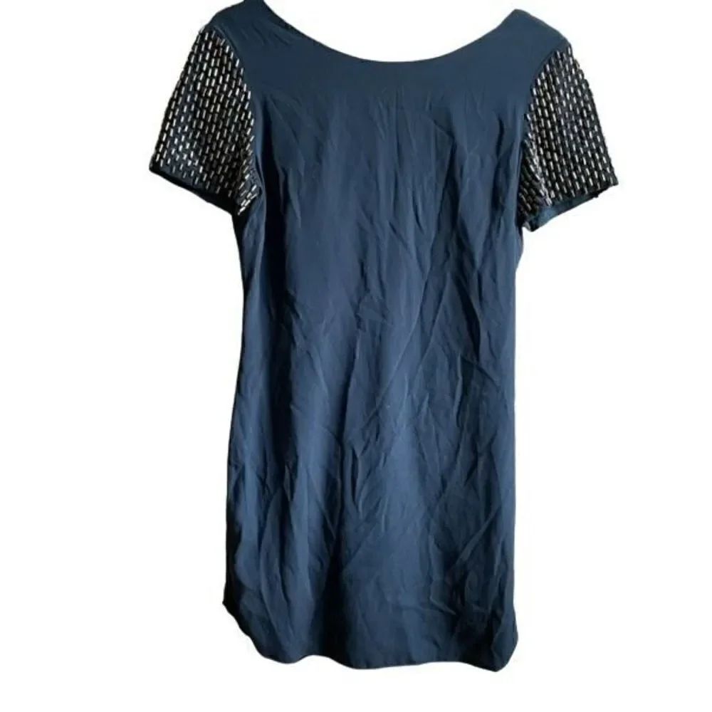 Sachin & Babi Dress Women’s 4 Silk Turquoise Gunmetal Rocker Sequins Punk Sheath